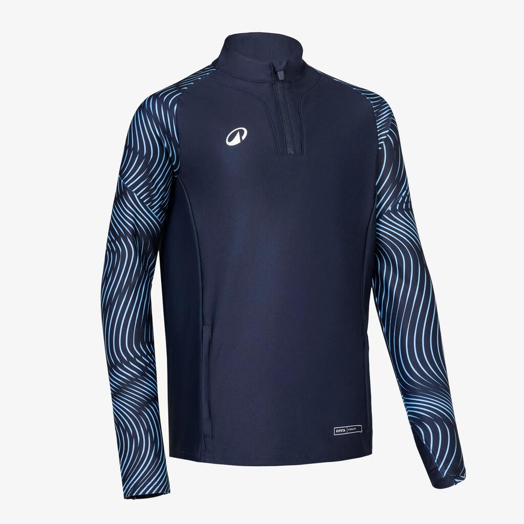 Kids’ 1/2 zip sweatshirt CLUB Wavy steel blue and light blue