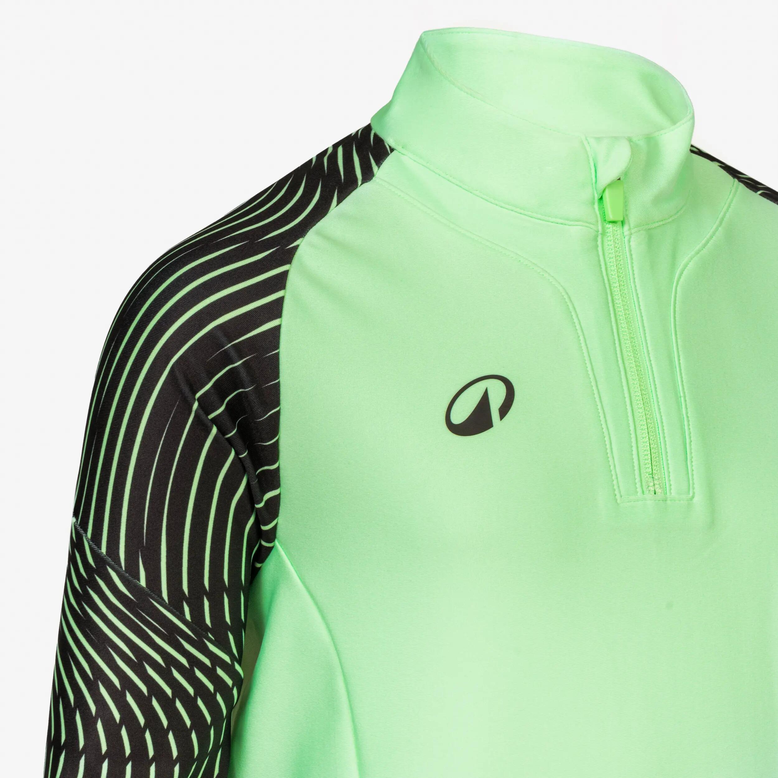 Sweat 1/2 Zip CLUB Wavy enfant vert Fluo et noir 3/5