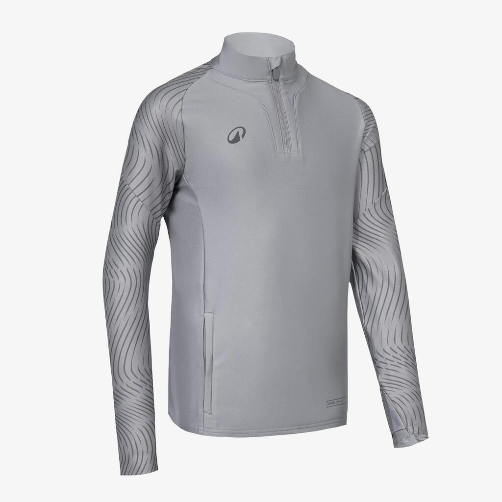 Kids’ 1/2 zip sweatshirt CLUB Wavy light grey and dark grey