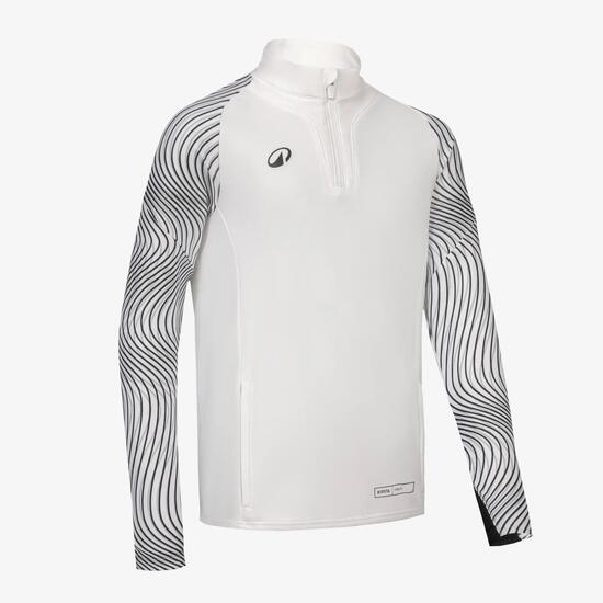 Sweat 1/2 Zip CLUB Wavy enfant blanc et noir