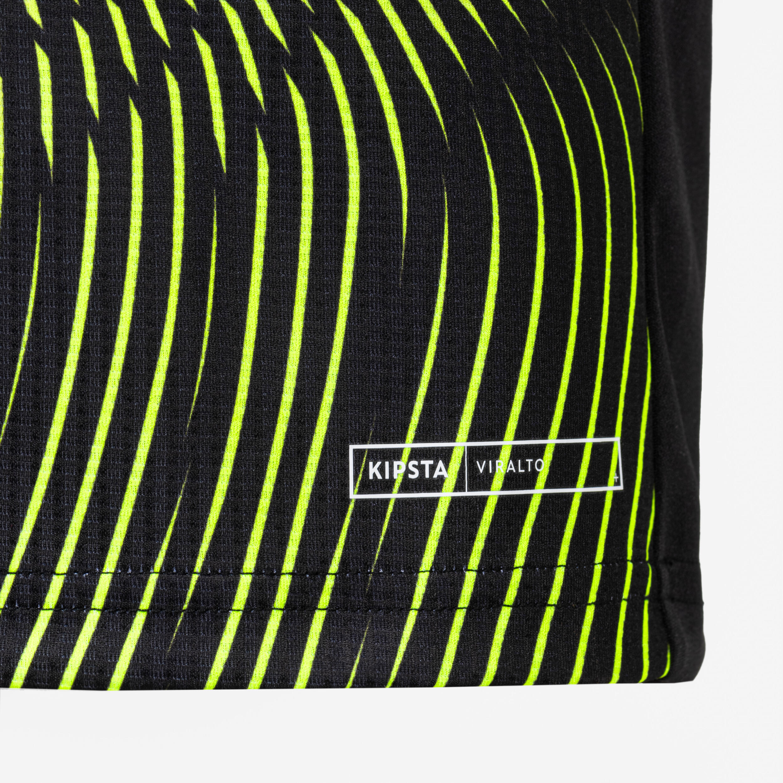 Maillot de football CLUB Wavy  Noir et Jaune fluo Junior 5/5