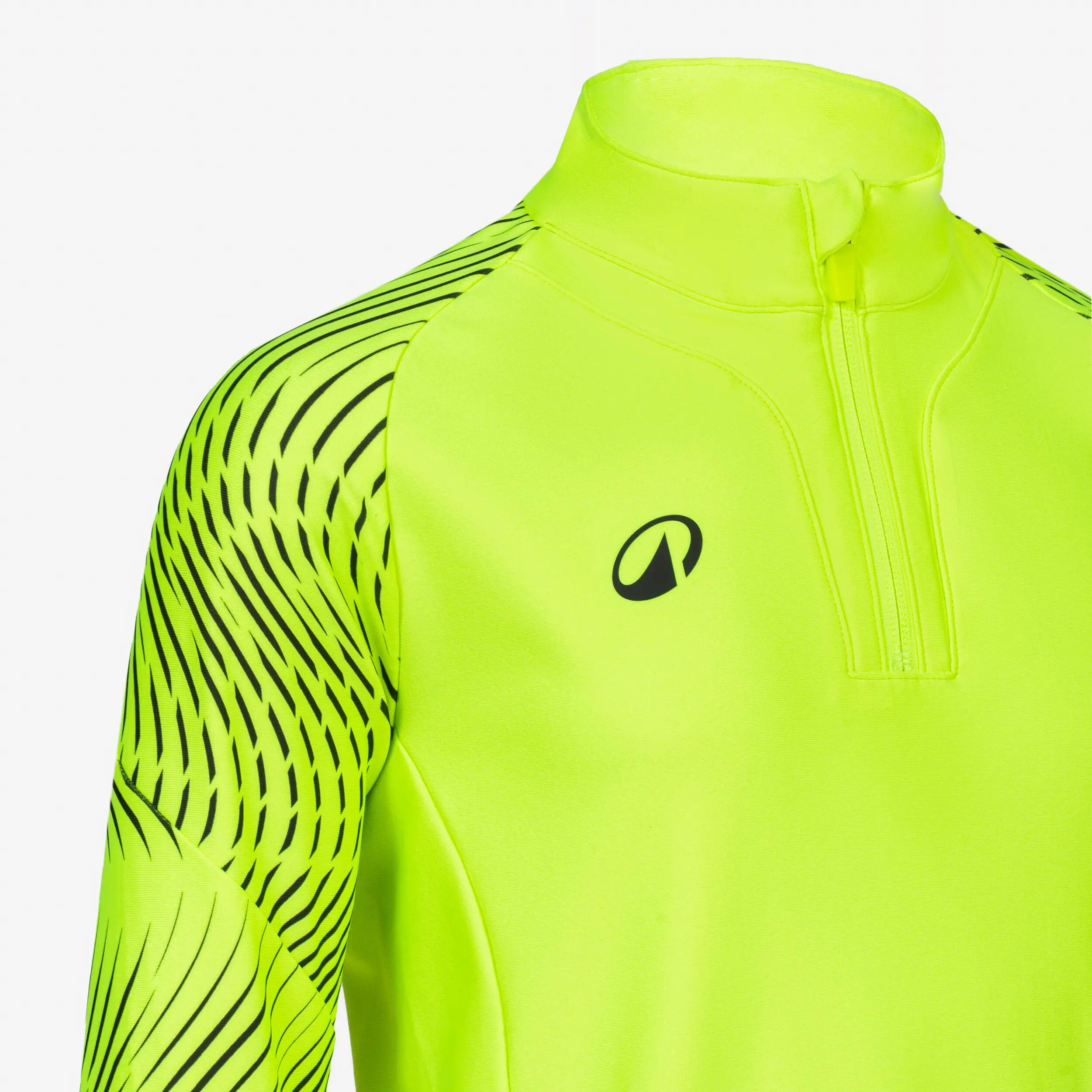 Sweat 1/2 Zip CLUB Wavy enfant jaune fluo et noir 3/5