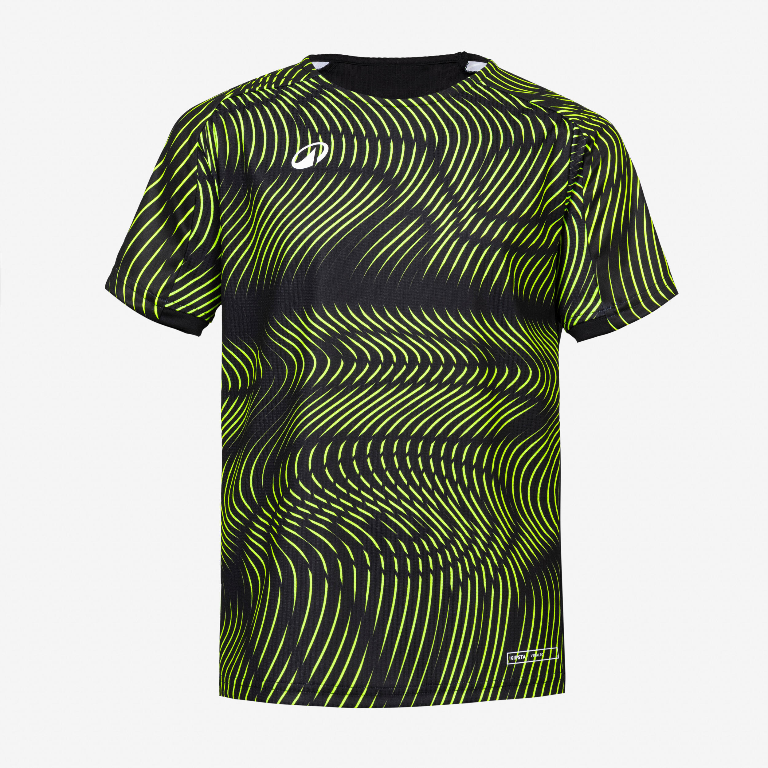 Maillot de football CLUB Wavy  Noir et Jaune fluo Junior 2/5