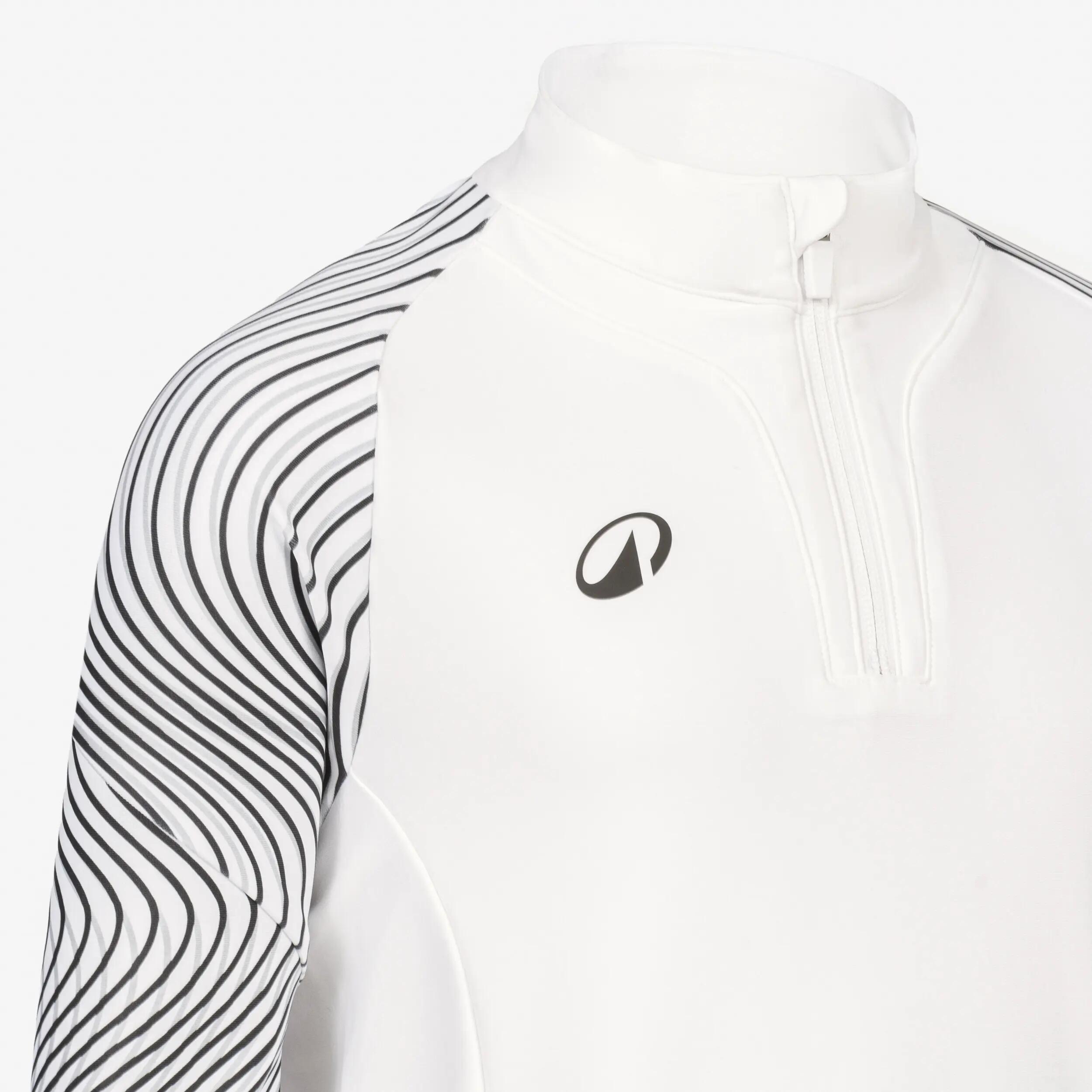 Sweat 1/2 Zip CLUB Wavy enfant blanc et noir 3/5