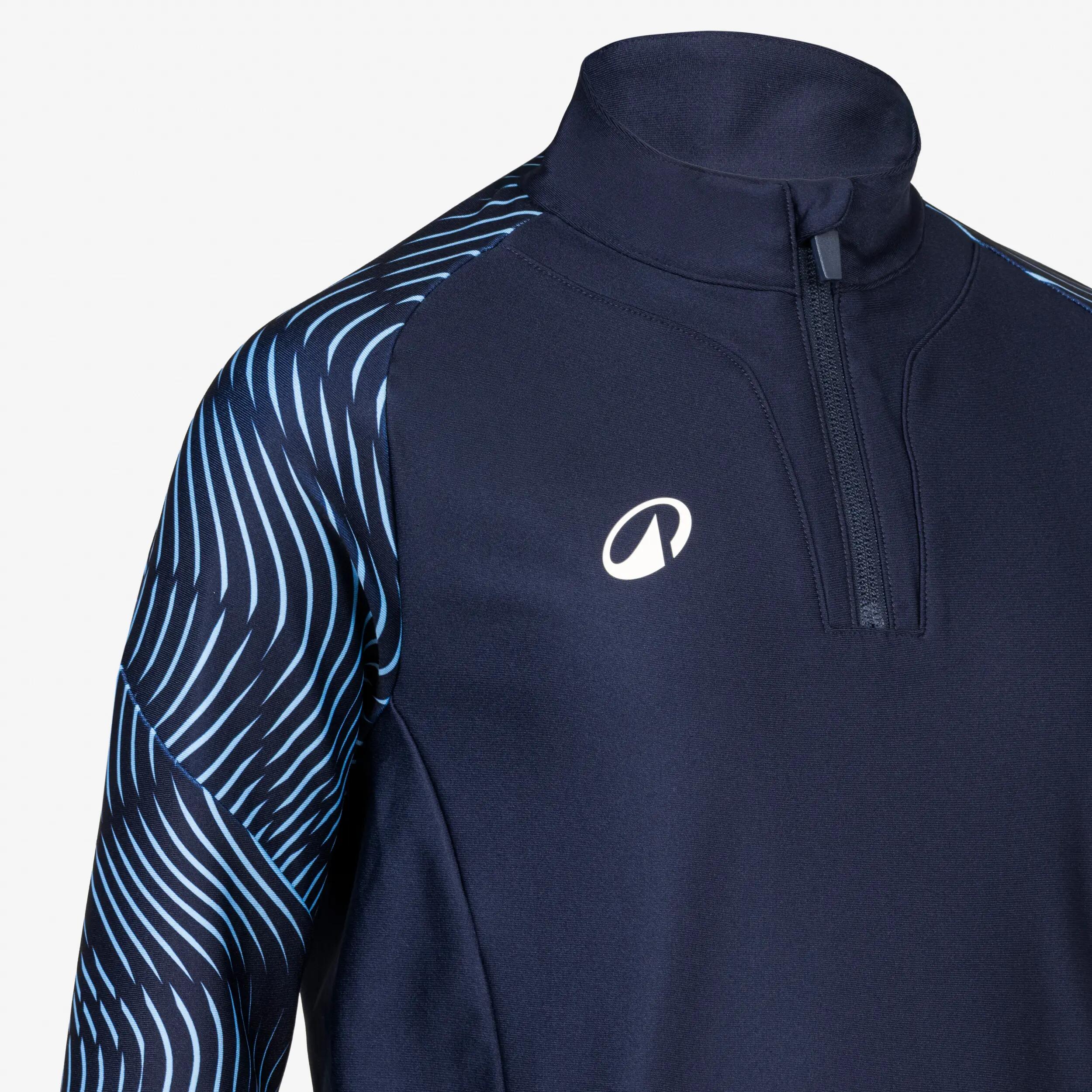 Sweat 1/2 Zip CLUB Wavy enfant bleu acier et bleu clair 3/5
