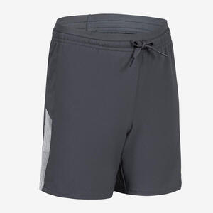 Pantalón corto de fútbol niño VIRALTO Dope Gris y franja Marfil y Gris