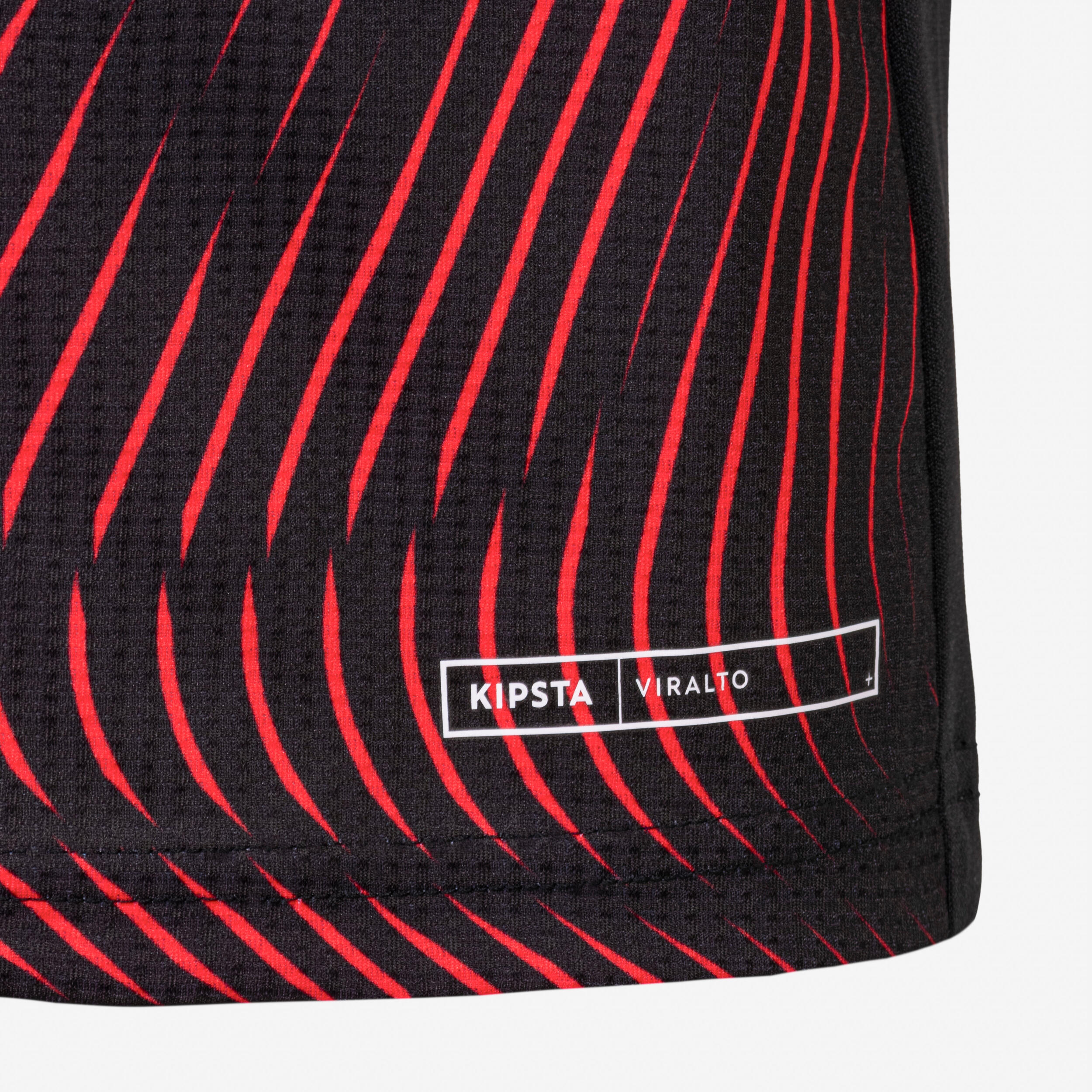 Maillot de football CLUB Wavy Noir et Rouge Junior 5/5