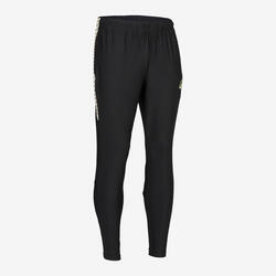 PANTALON D'ENTRAINEMENT DE FOOTBALL ADULTE VIRALTO WAVE NOIR ET JAUNE FLUO