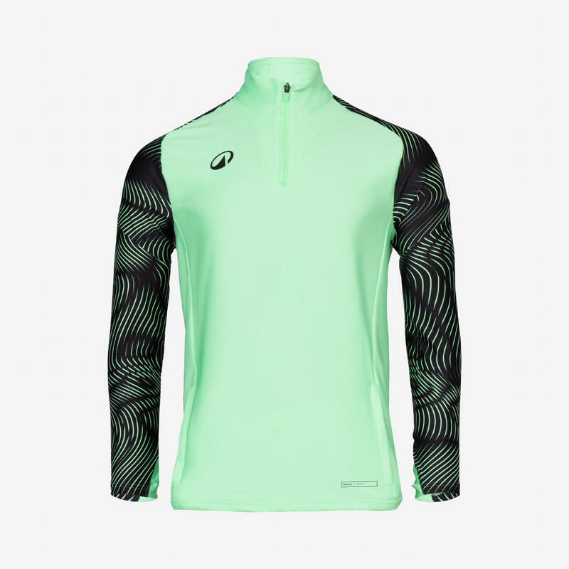 Bluză fermoar VIRALTO WAVY club verde fluo și negru