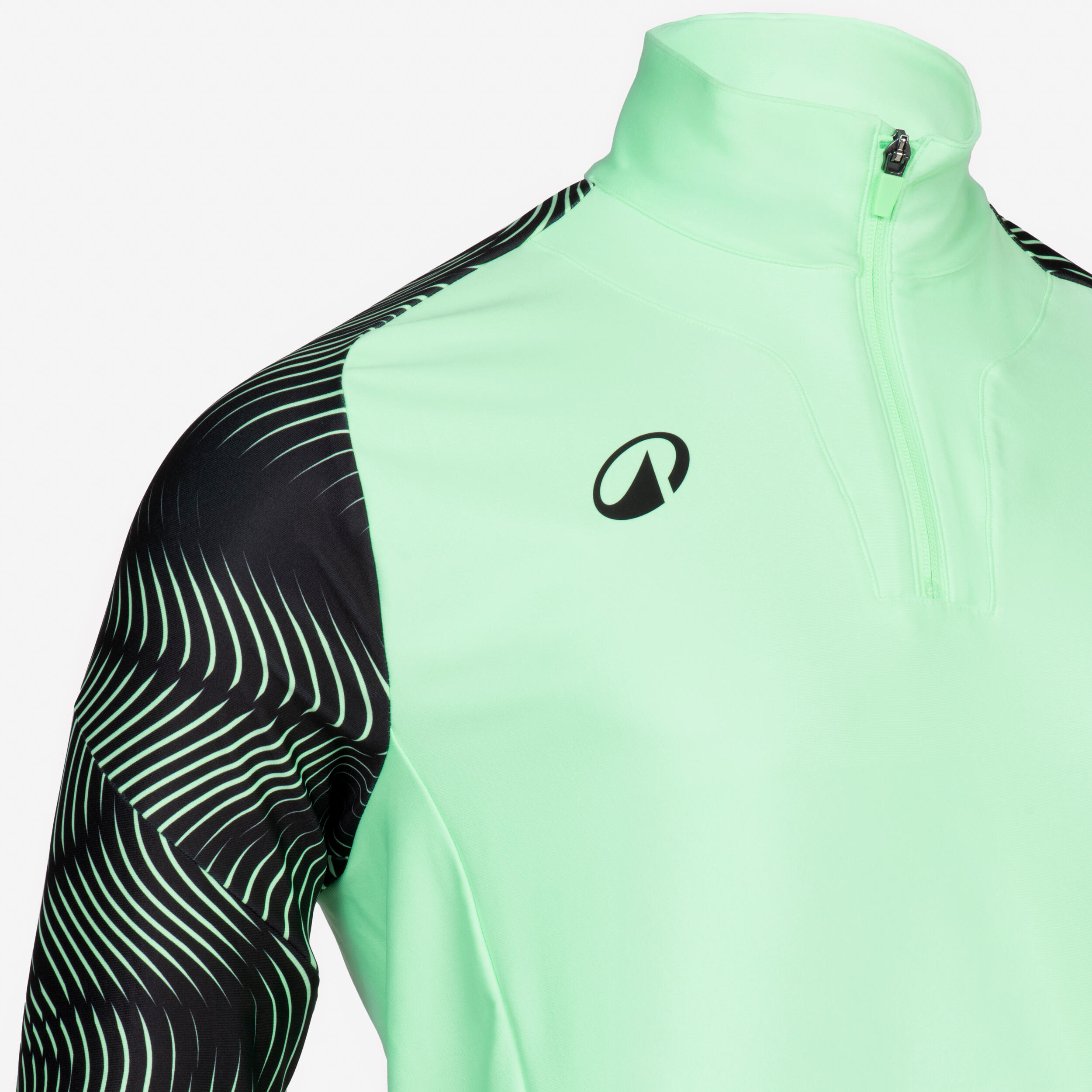 Sweat 1/2 zip VIRALTO WAVY club Vert fluo et noir 3/5