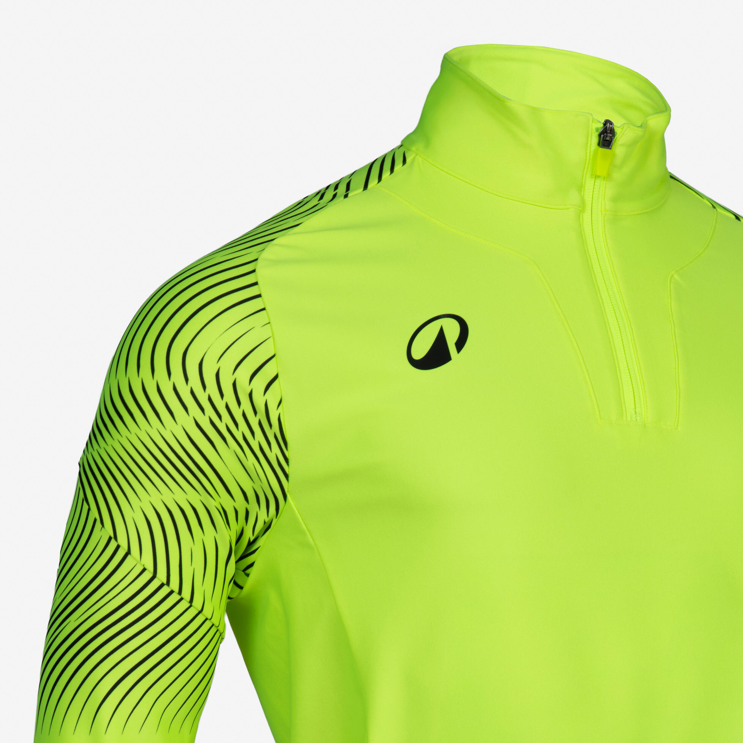 Sweat 1/2 zip VIRALTO WAVY club jaune fluo 3/5