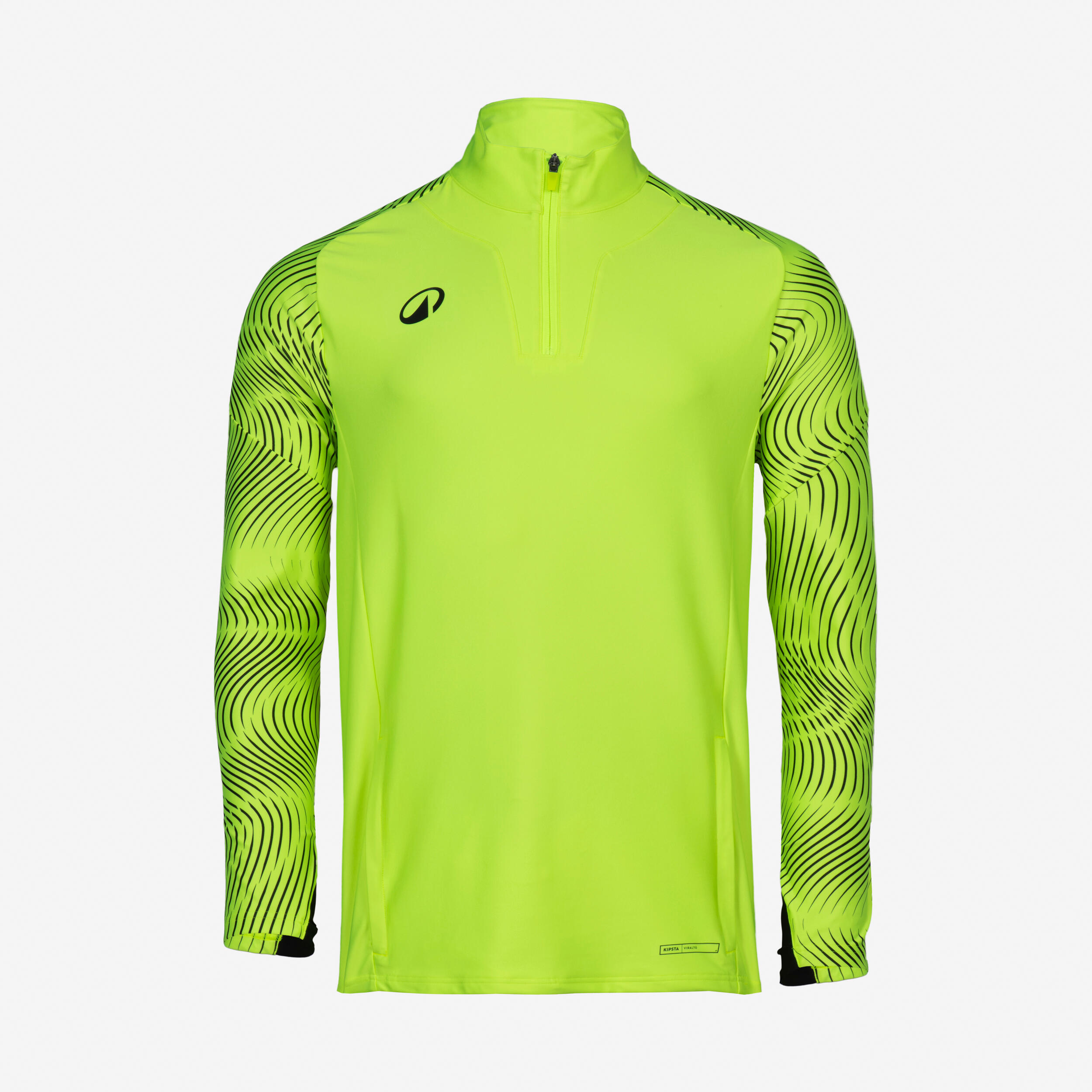 Sweat 1/2 zip VIRALTO WAVY club jaune fluo 2/5