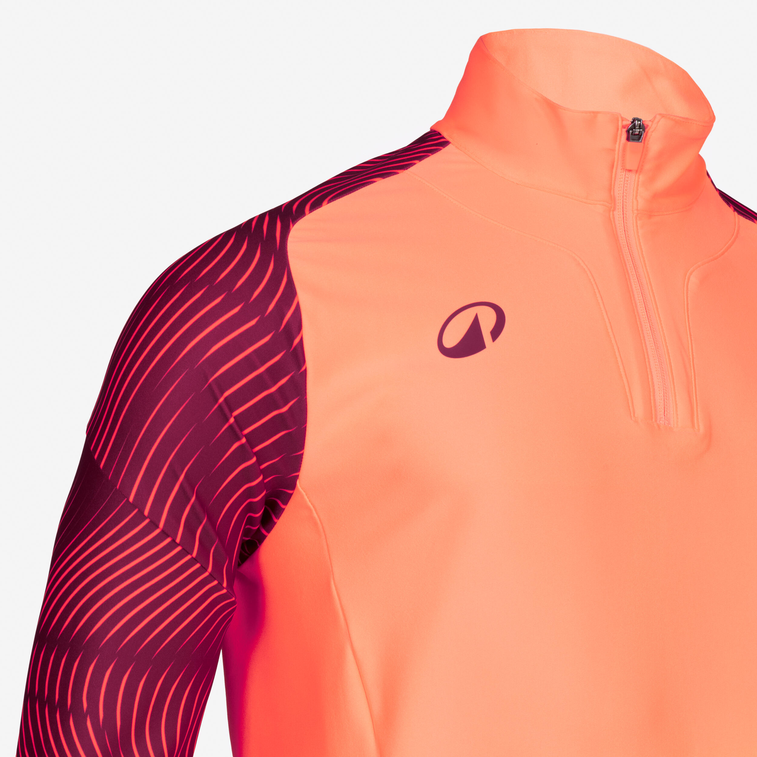 Sweat 1/2 zip VIRALTO WAVY club pêche et cerise 3/5