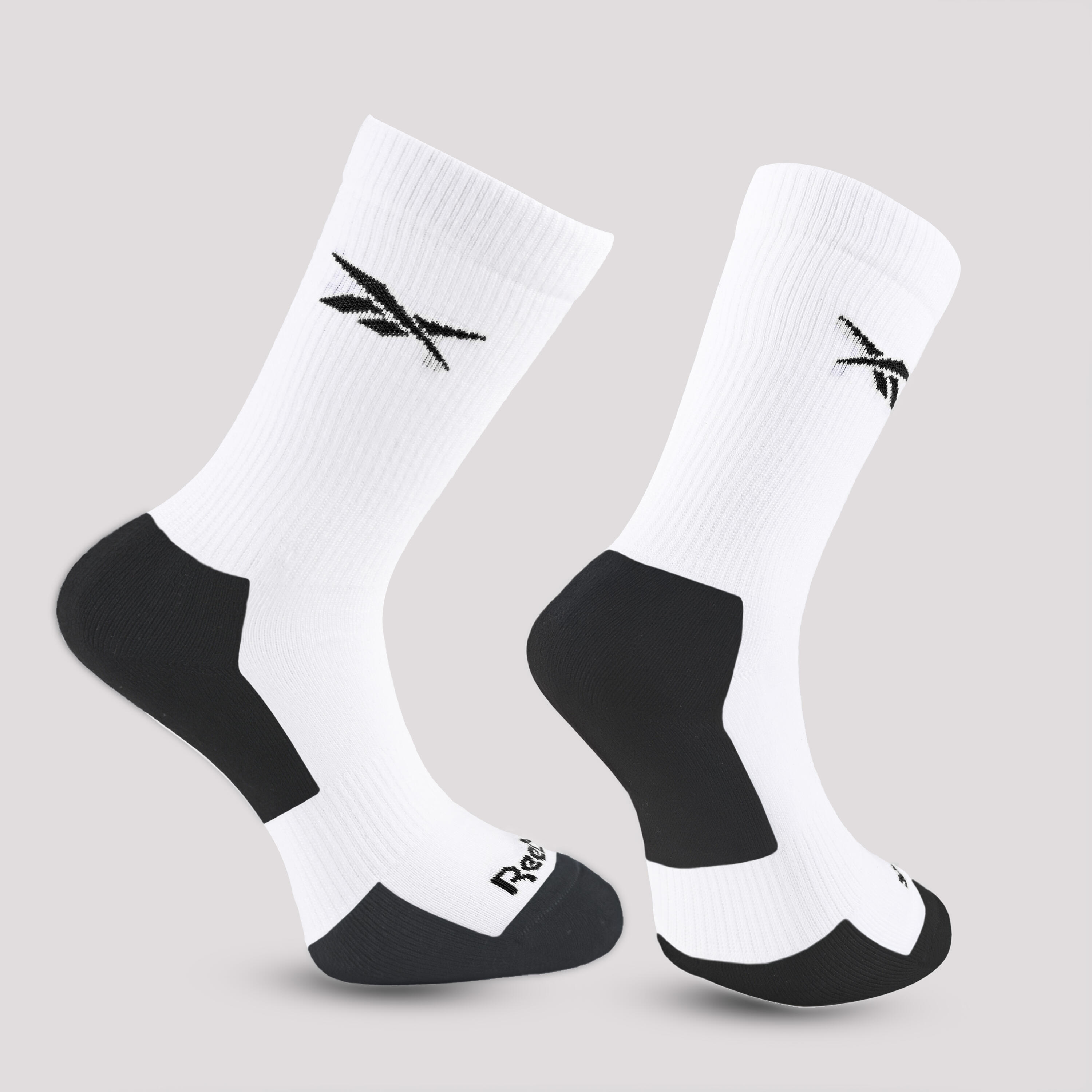 Meias de desporto cano alto adulto, branco, 3 pares 3/3