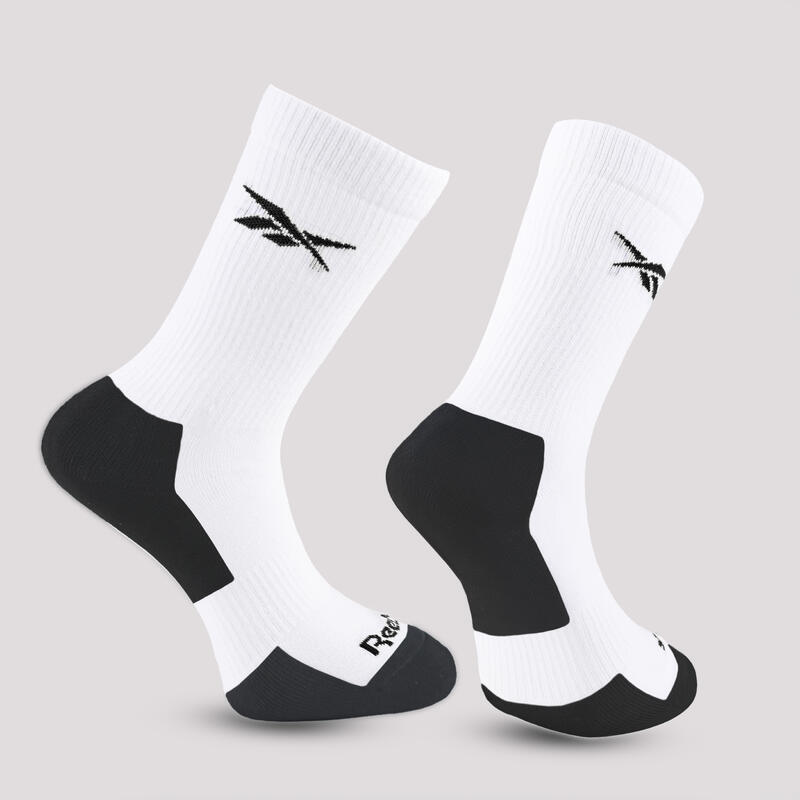 Set 3 perechi șosete de fitness lungi Reebok, alb, adulți