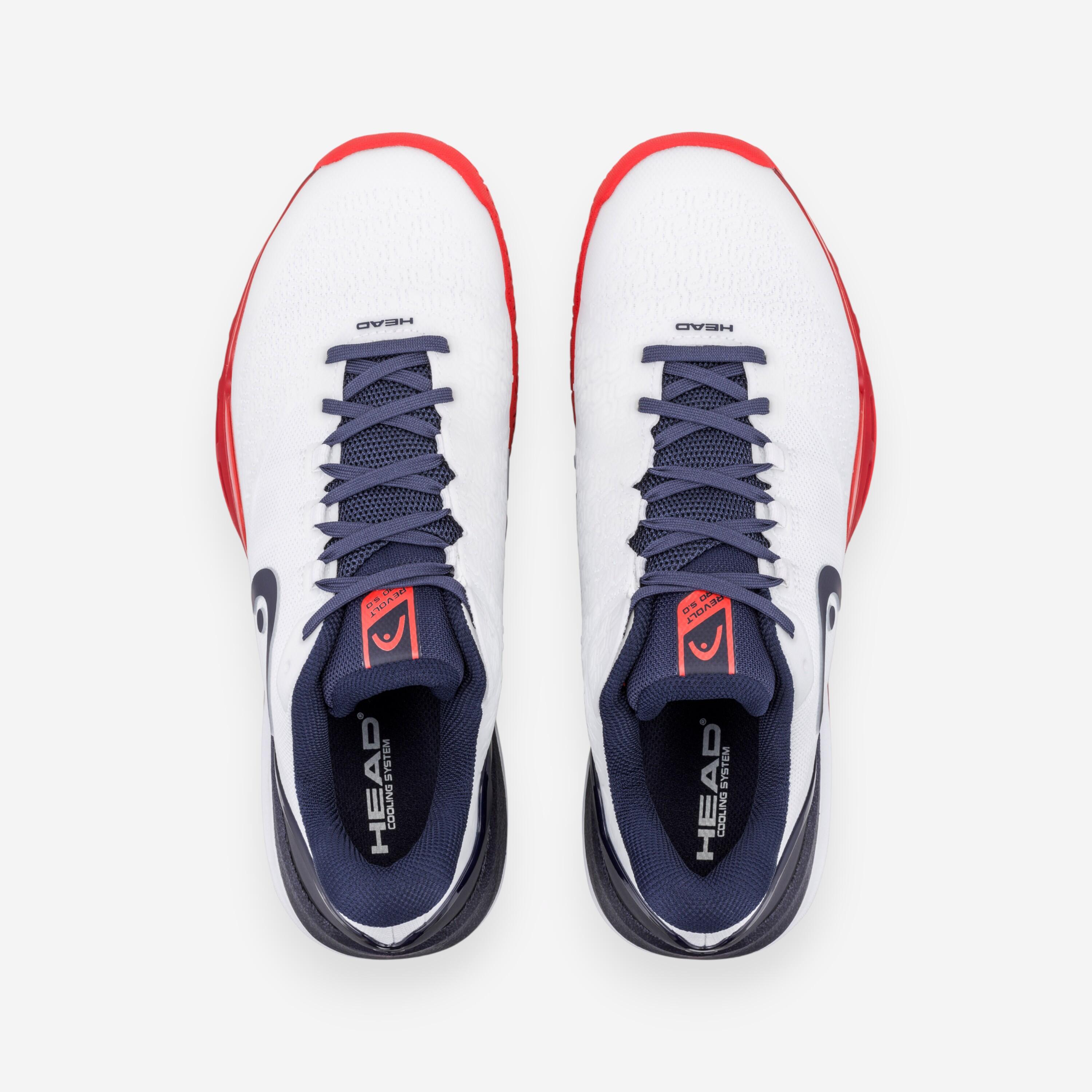 Chaussures de tennis multicourt homme, Revolt Pro 5.0 Blanc Bleu Rouge 5/5