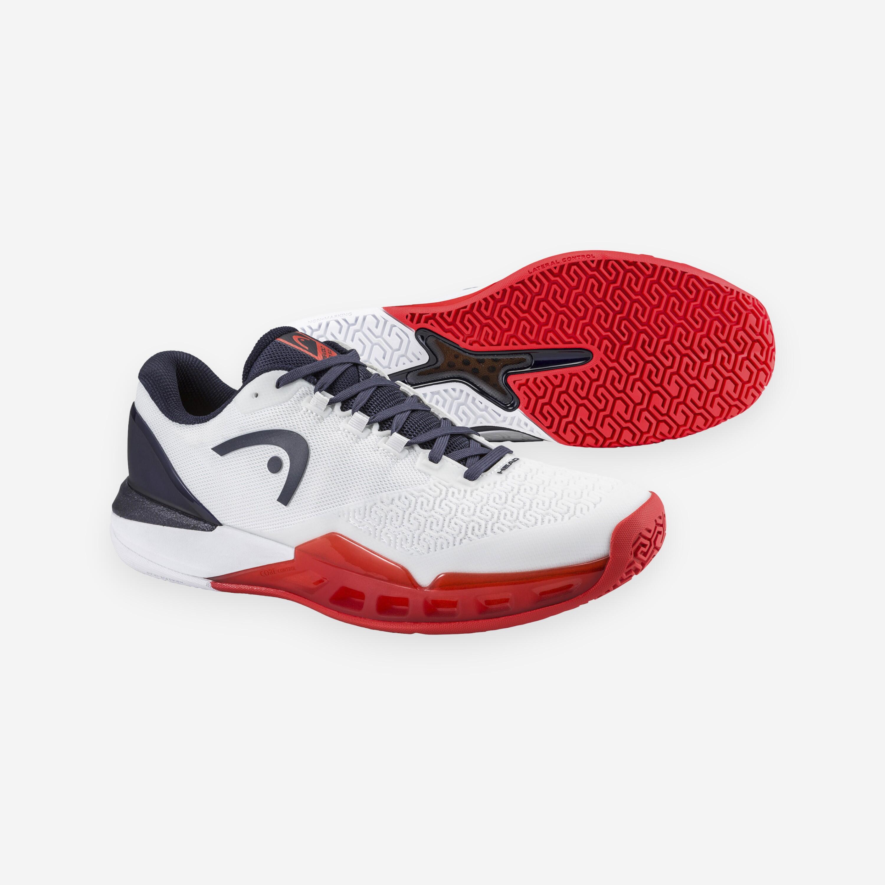 Chaussures de tennis multicourt homme, Revolt Pro 5.0 Blanc Bleu Rouge 3/5