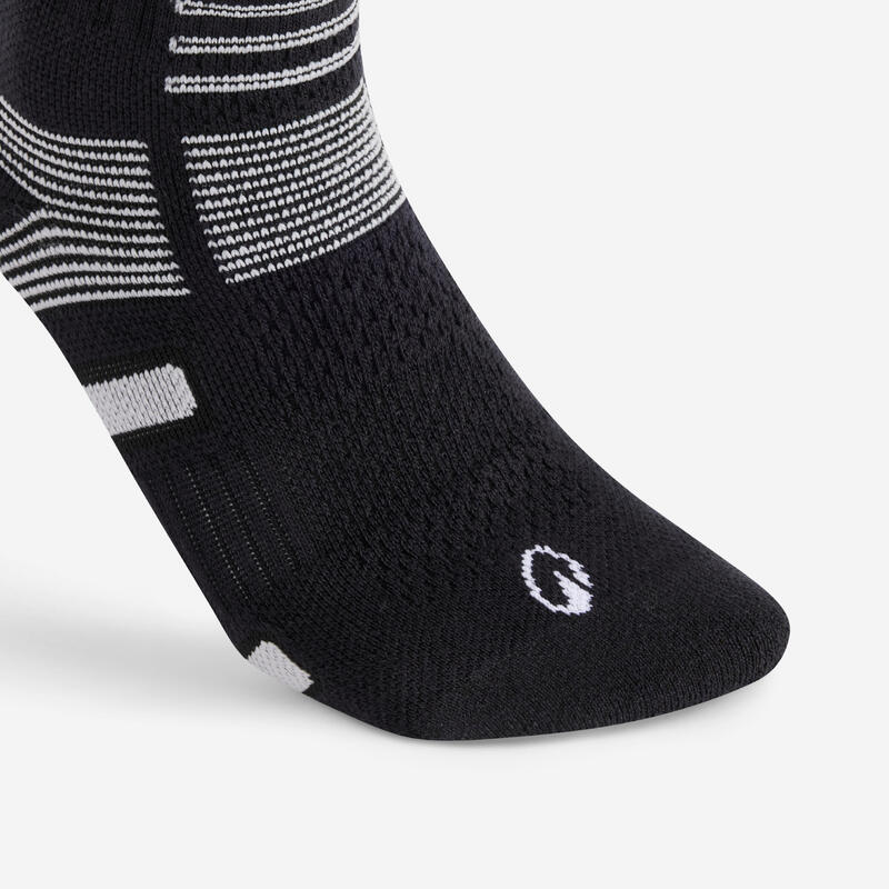 Set 3 Perechi Şosete Lungi Tenis RS560 Negru-Gri Adulți 