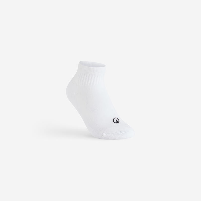 Çocuk Spor Çorabı - Orta Boy Konç - 3 Çift - Beyaz - Artengo RS 100