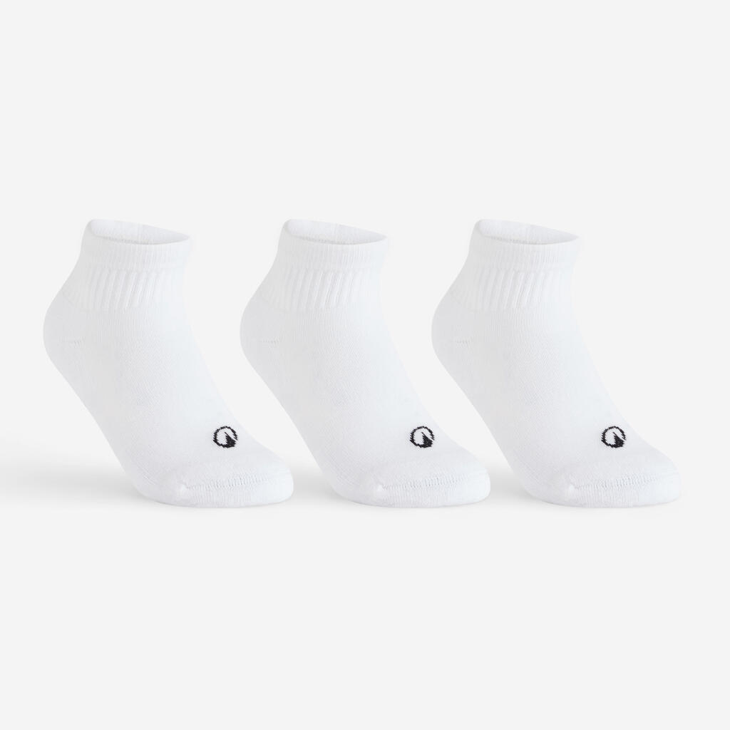 Kids' Mid Sports Socks RS 100 Tri-Pack - White