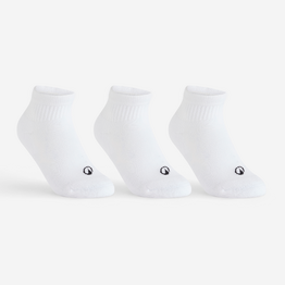 CHAUSSETTES DE SPORT ENFANT MI-HAUTES  ARTENGO  RS 100 BLANC LOT DE 3