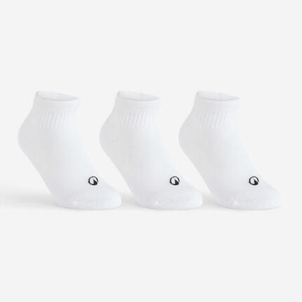 CHAUSSETTES DE SPORT ENFANT MI-HAUTES ARTENGO RS 100 NOIR LOT DE 3