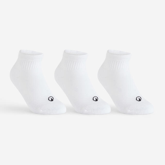 Tennissocken Kinder Mid Artengo RS 100 3er-Pack weiss