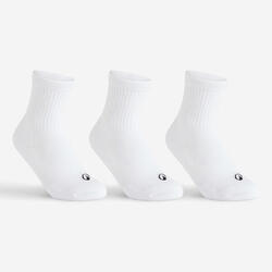 CHAUSSETTES SPORTS DE RAQUETTES HAUTES ENFANT ARTENGO RS 100 BLANCHE LOT DE 3