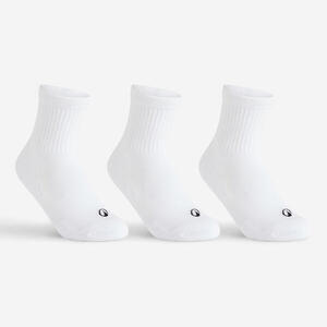 Calcetines altos de tenis Niños Pack de 3 Artengo RS 100 blanco