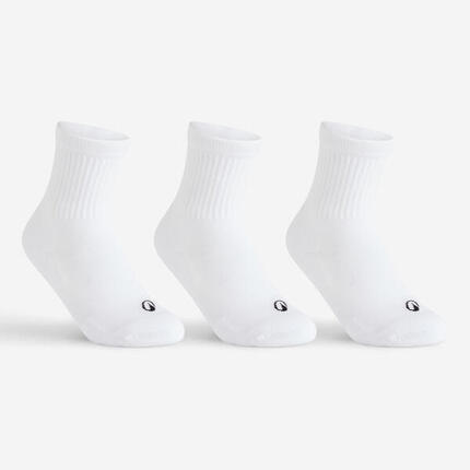 Chaussettes de tennis enfant hautes lot de 3 - rs100 noir