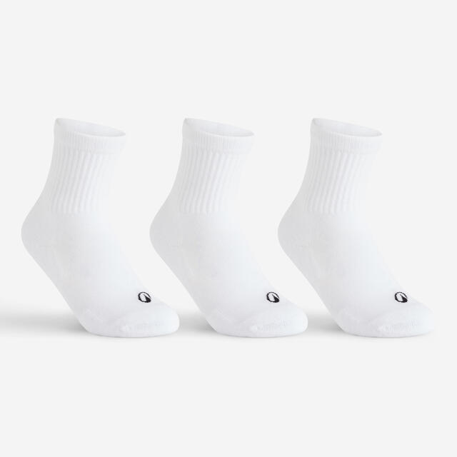 Tennissocken RS 100 High Kinder 3er-Pack weiss
