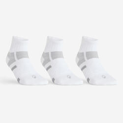 CHAUSSETTES DE SPORT MI-HAUTES ARTENGO RS 560 BLANC GRIS LOT DE 3