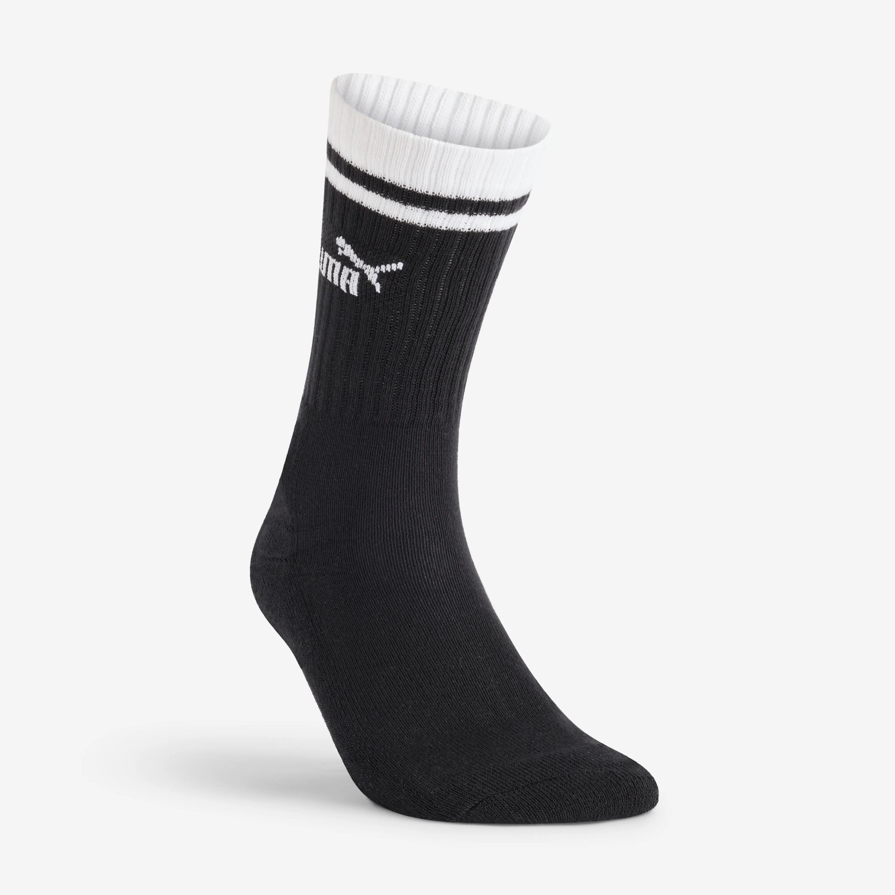 CALCETINES LARGOS DE DEPORTE, PUMA BLANCO NEGRO EN LOTE DE 3 PARES 2/5