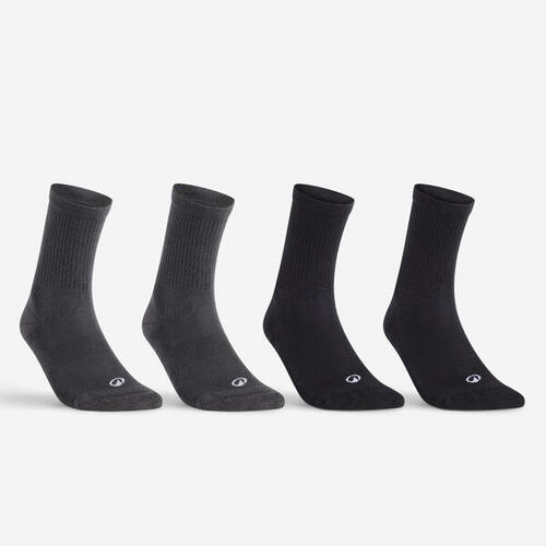 Chaussettes de sport hautes lot de 4,  DKT ONE Noir