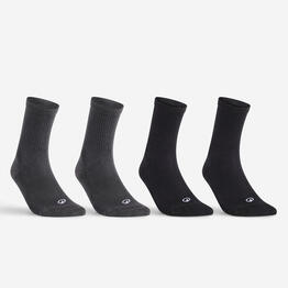 Chaussettes de sport hautes lot de 4, DKT ONE Noir
