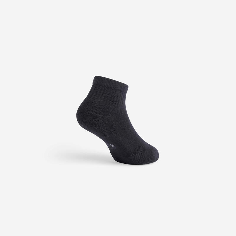 Set Şosete Mid Tenis RS100 x 3 Negru Copii