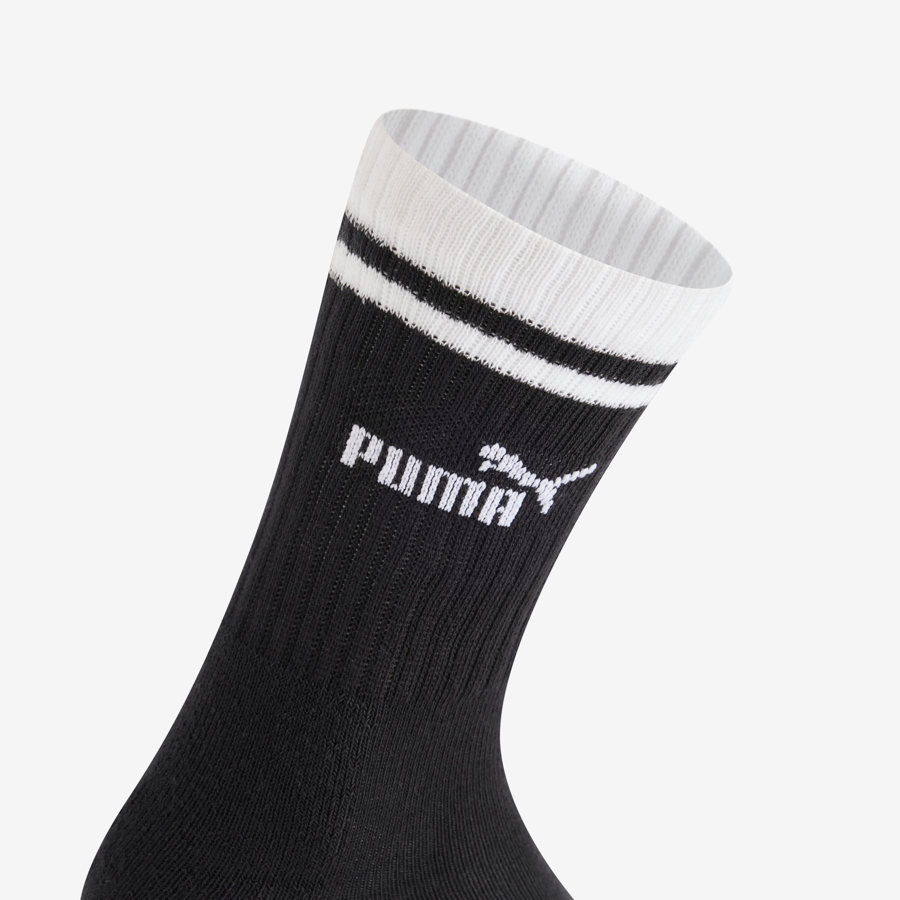 CALCETINES LARGOS DE DEPORTE, PUMA BLANCO NEGRO EN LOTE DE 3 PARES 3/5