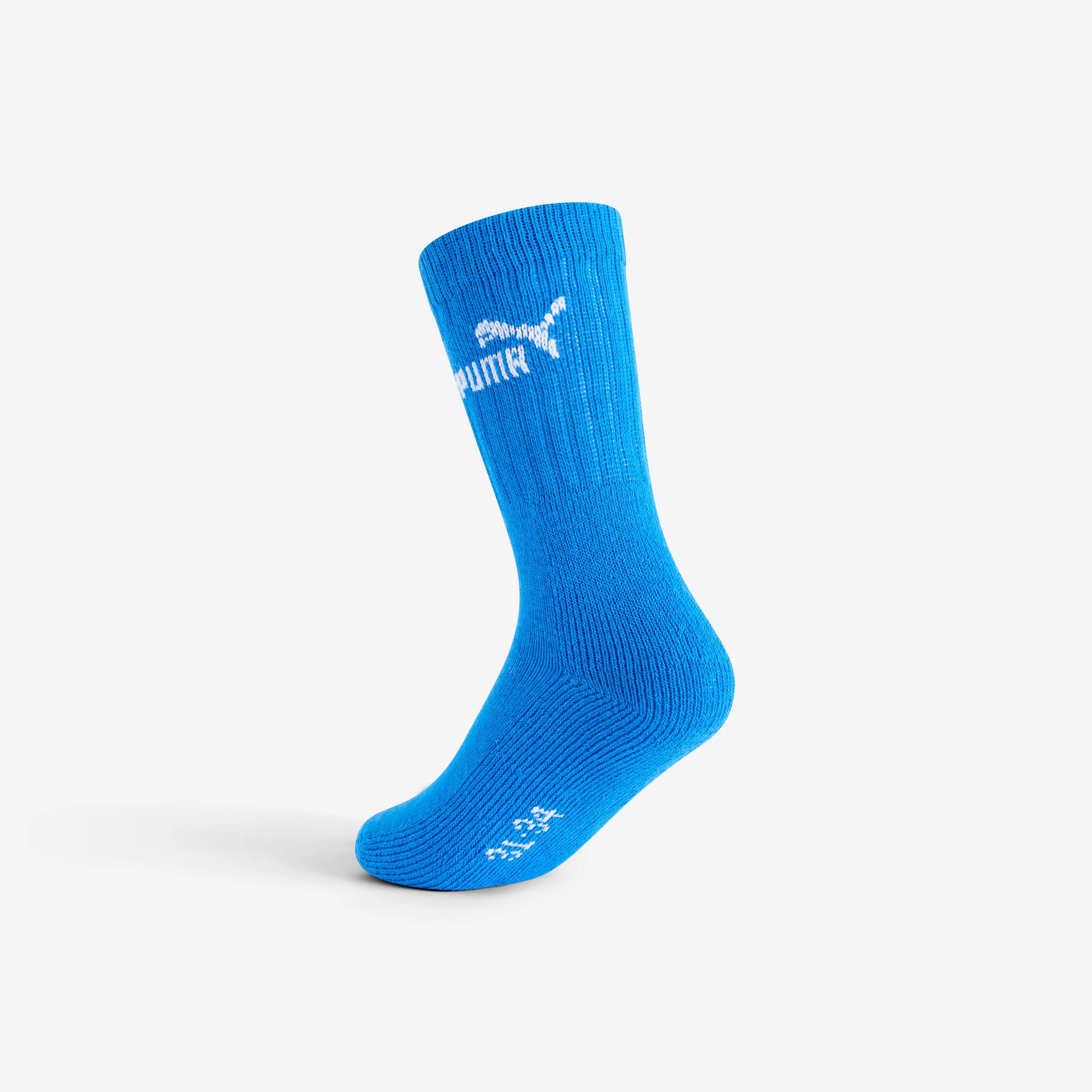 CHAUSSETTES DE SPORT PUMA HAUTES BLEU GRIS BLANC NOIR EN LOT DE 5. 5/5