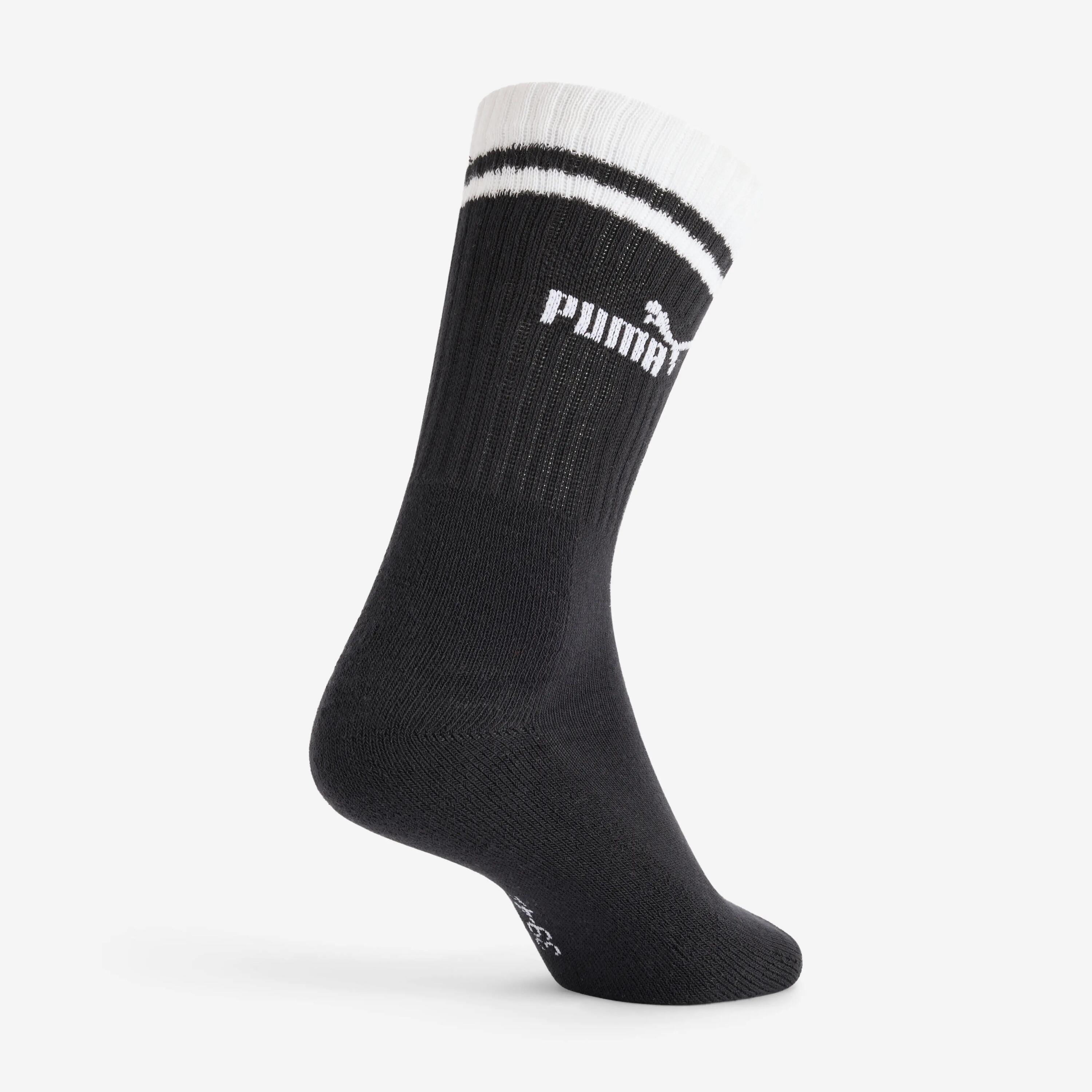CALCETINES LARGOS DE DEPORTE, PUMA BLANCO NEGRO EN LOTE DE 3 PARES 4/5