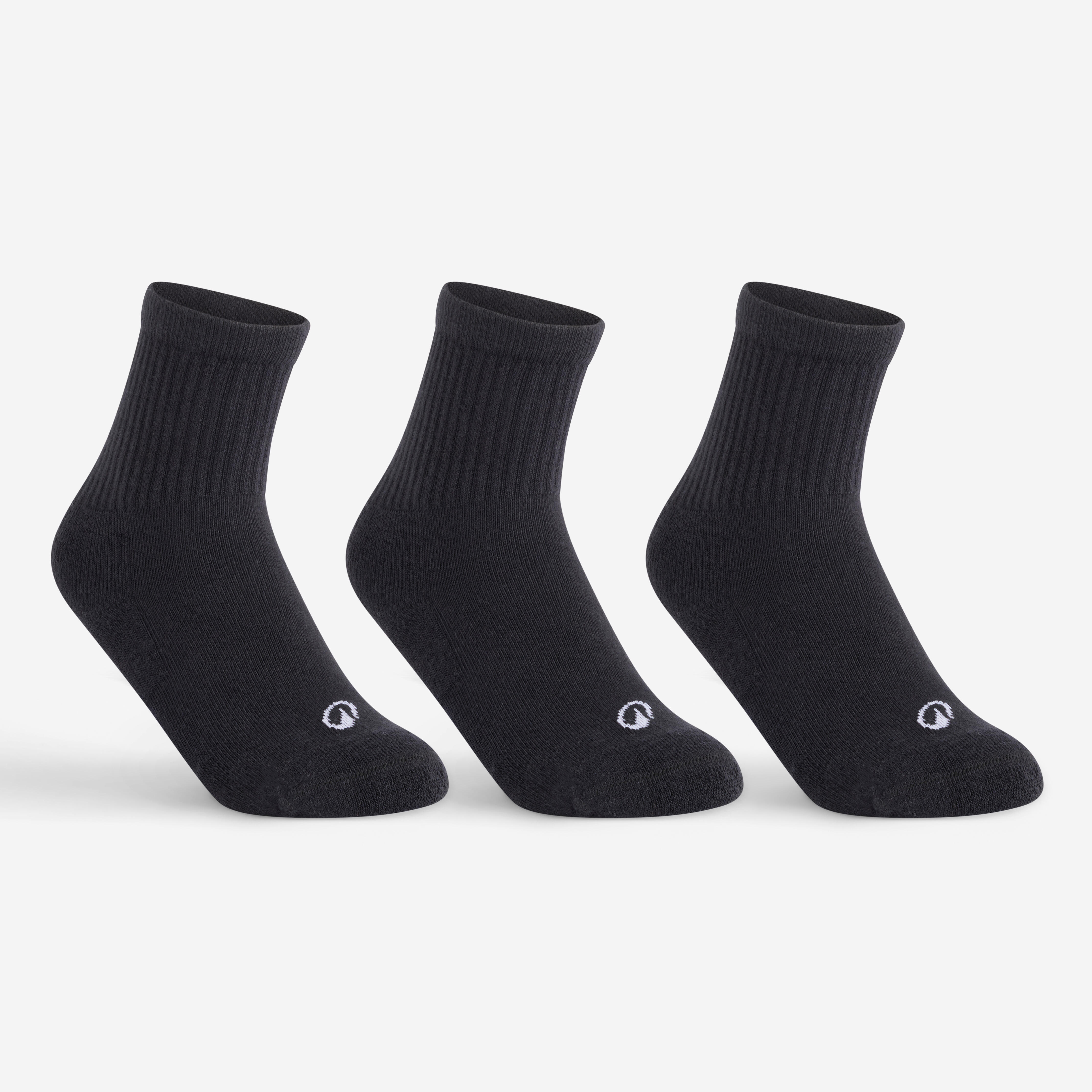 Kids’ high sports socks, pack of 3, RS 100 black