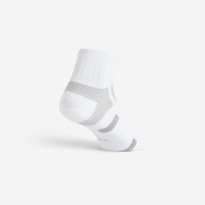 Tenis Çorabı - Orta Konçlu - Unisex - 3 Çift - Beyaz/Gri - Decathlon RS 560