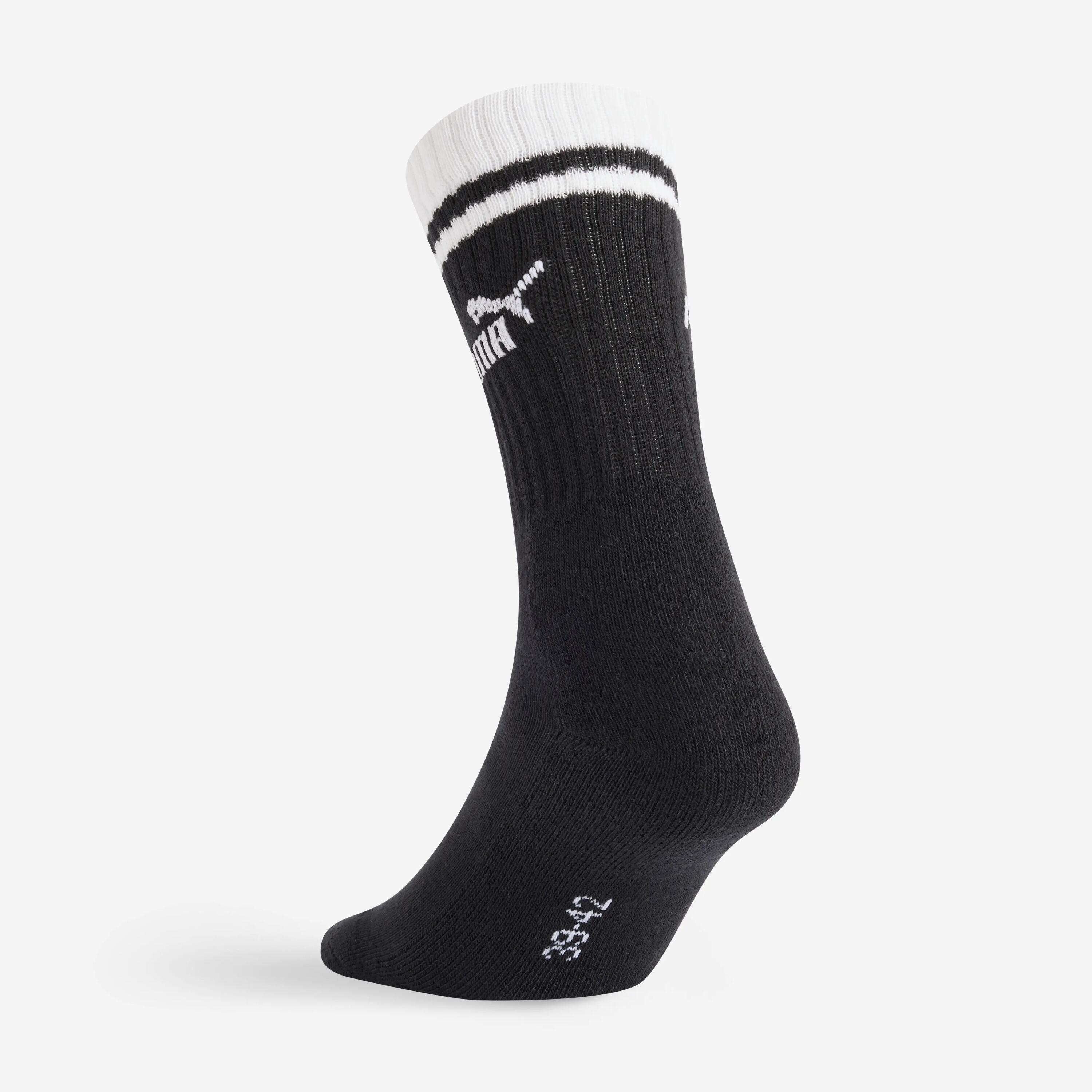 CALCETINES LARGOS DE DEPORTE, PUMA BLANCO NEGRO EN LOTE DE 3 PARES 5/5
