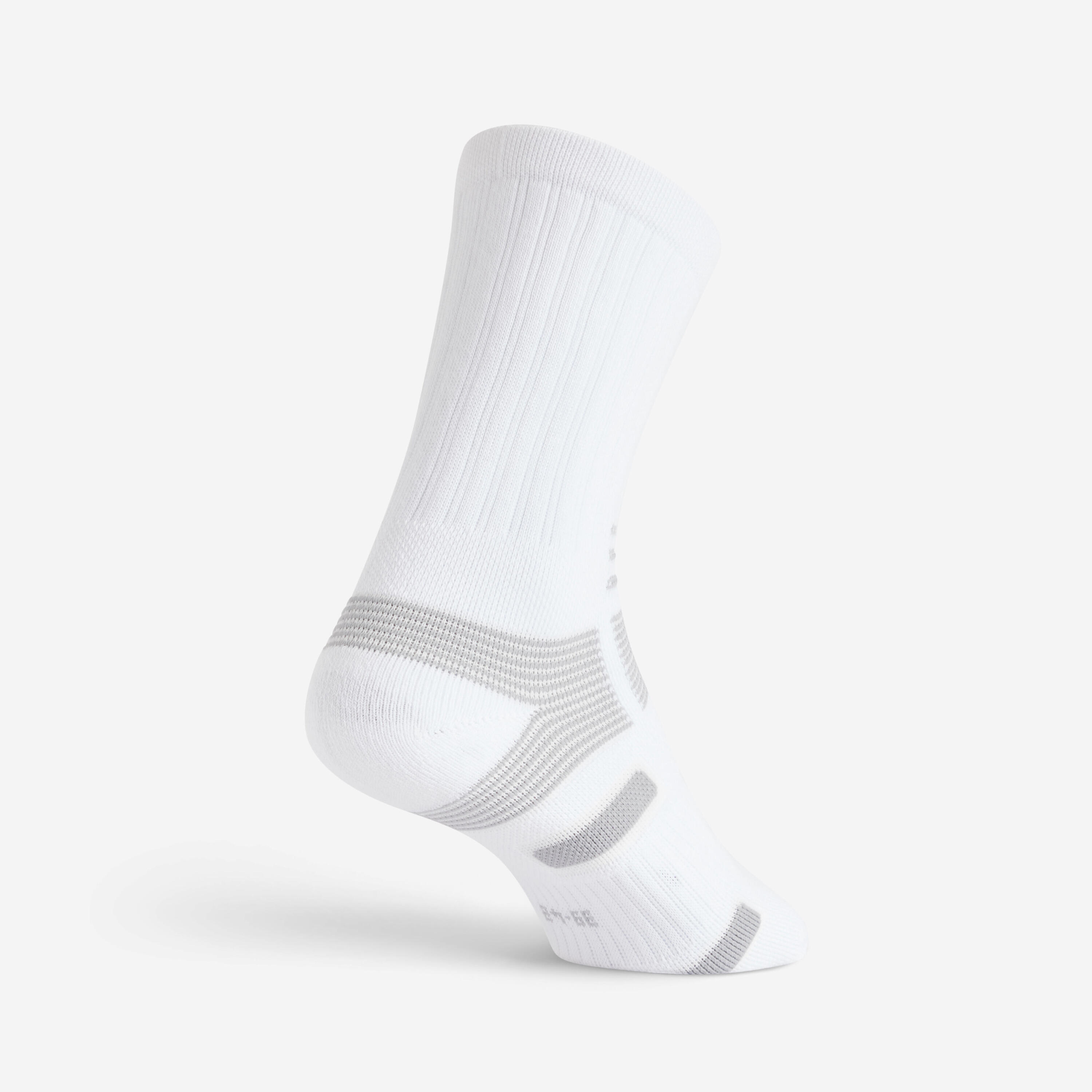 CHAUSSETTES DE TENNIS HAUTES ARTENGO RS 560 BLANC GRIS LOT DE 3 4/5