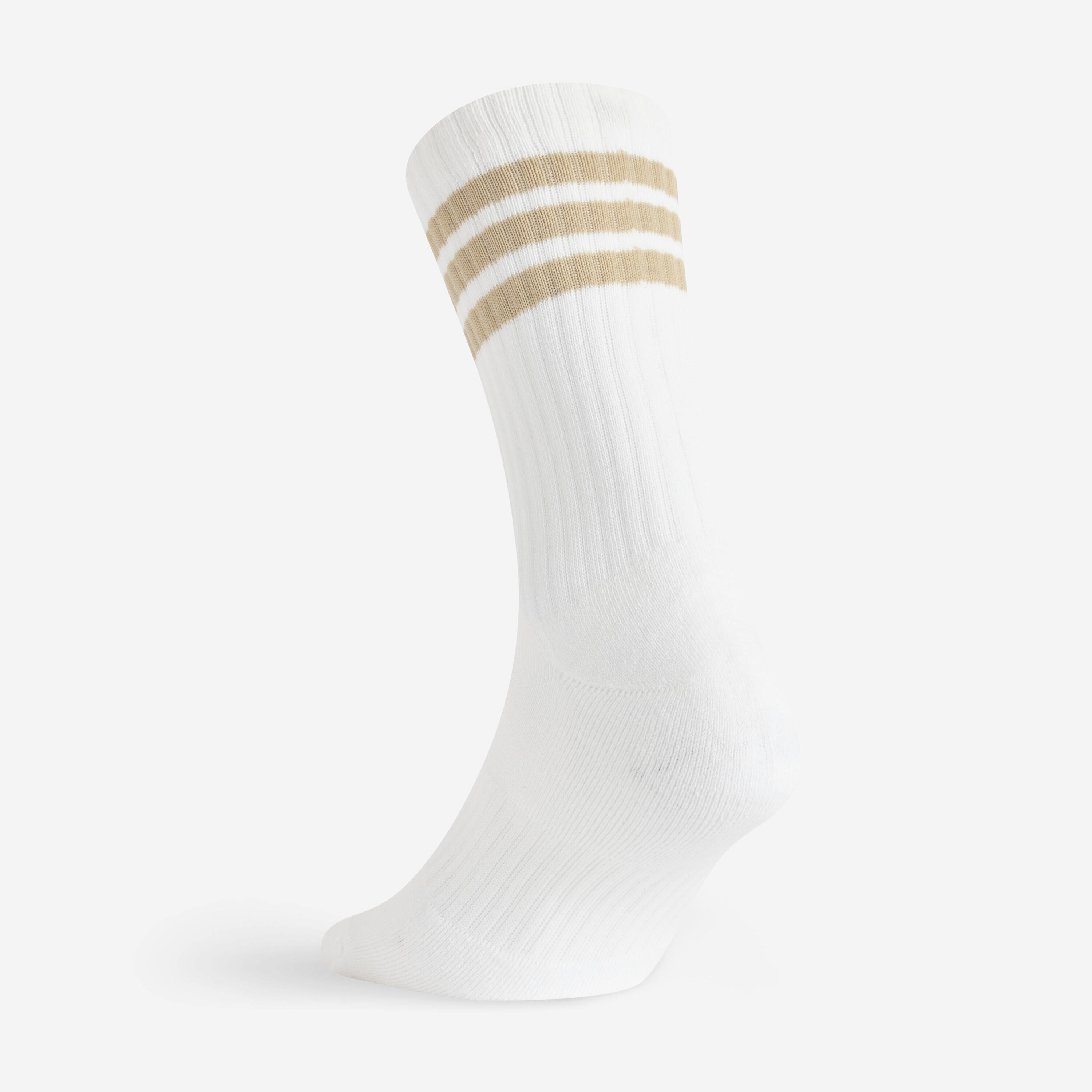 CHAUSSETTES DE SPORT HAUTES ADIDAS BEIGE BLANC EN LOT DE 3. 5/5