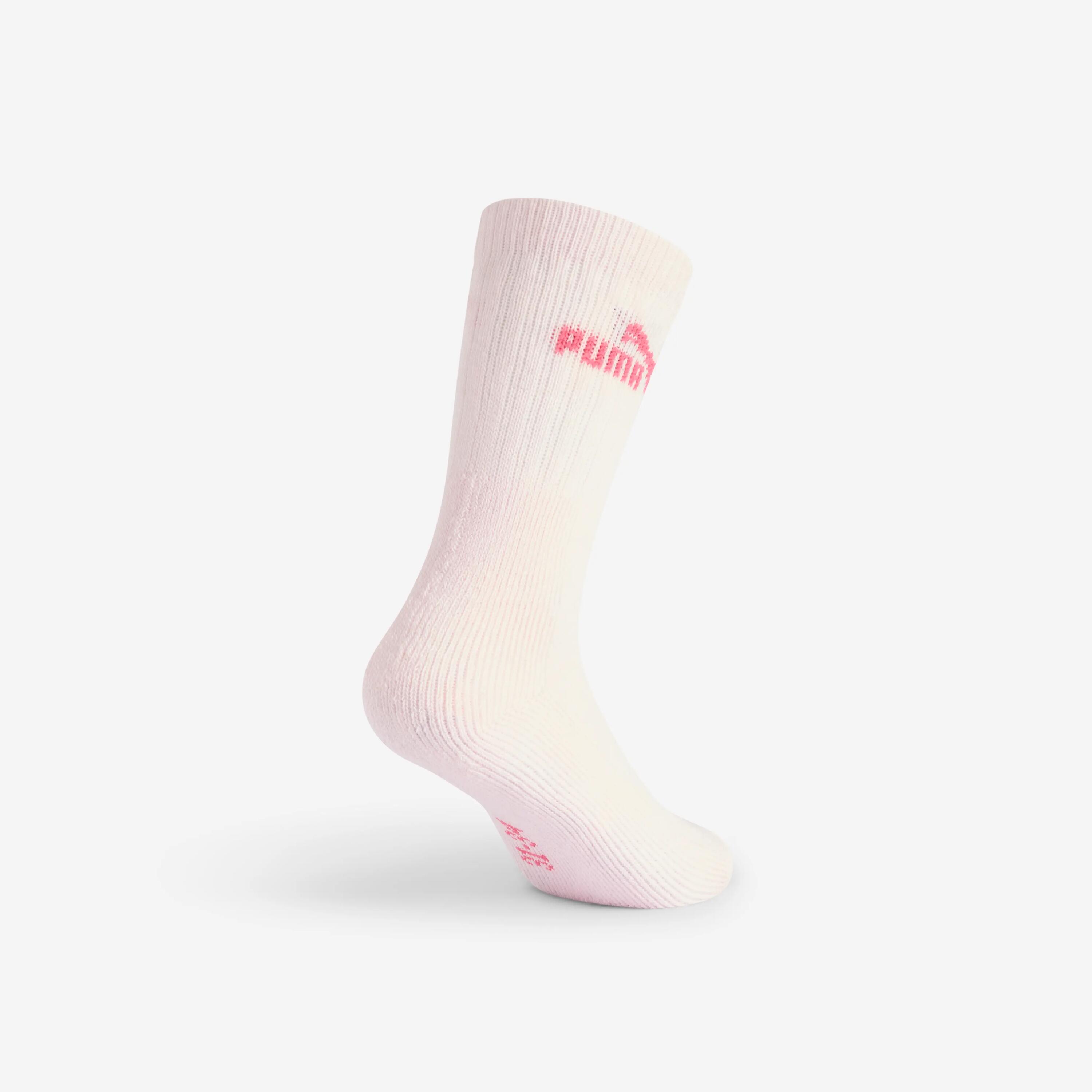 CHAUSSETTES DE SPORT PUMA HAUTES ROSE GRIS BLANC EN LOT DE 5. 4/5