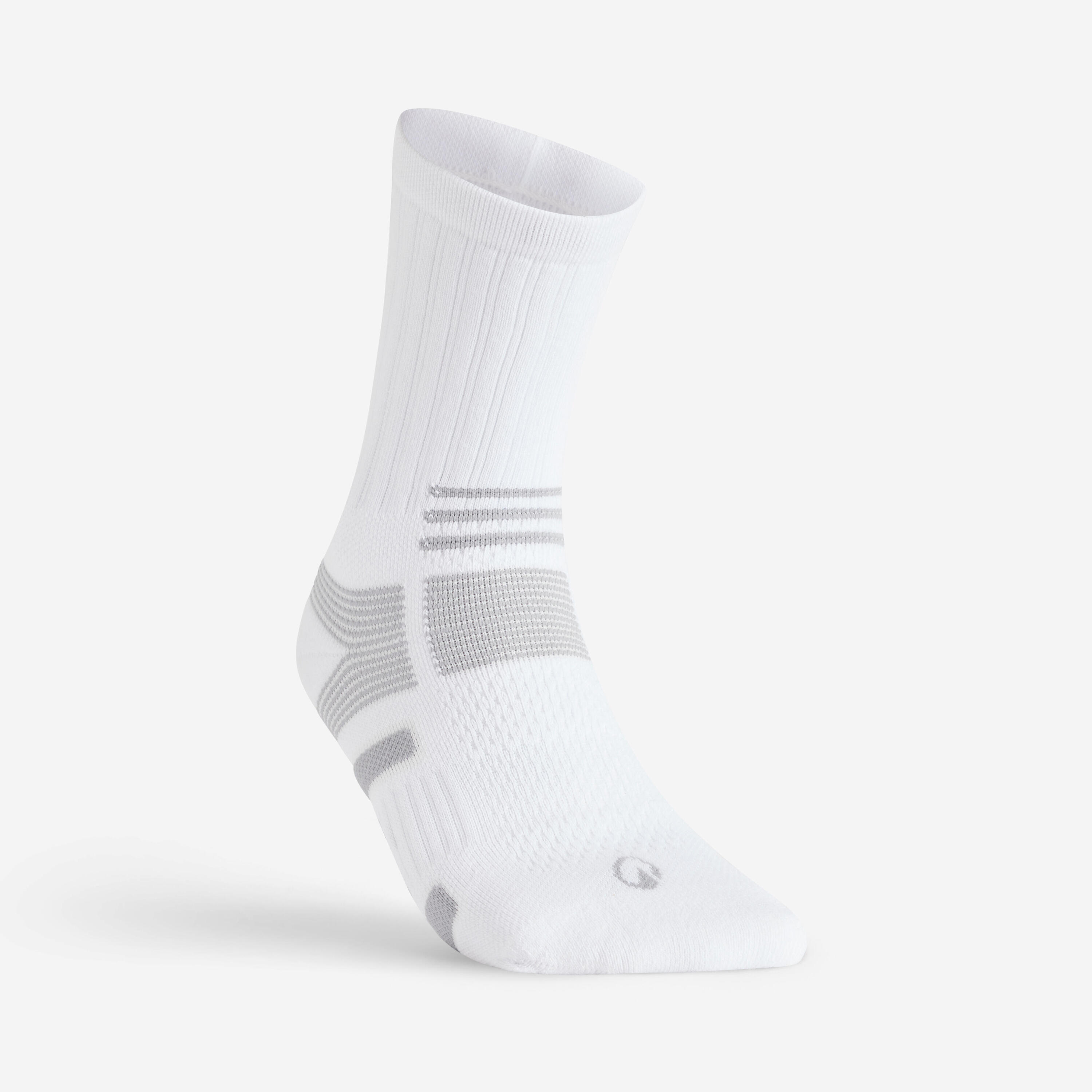 CHAUSSETTES DE TENNIS HAUTES ARTENGO RS 560 BLANC GRIS LOT DE 3 2/5