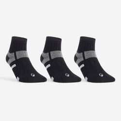 CHAUSSETTES DE SPORT MI-HAUTES ARTENGO RS 560 BLANC GRIS LOT DE 3