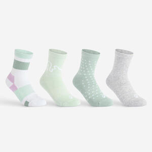 CALCETINES LARGOS DE TENIS NIÑO RS 300 GRIS VERDE MOTIVOS LOTE DE 4 PARES