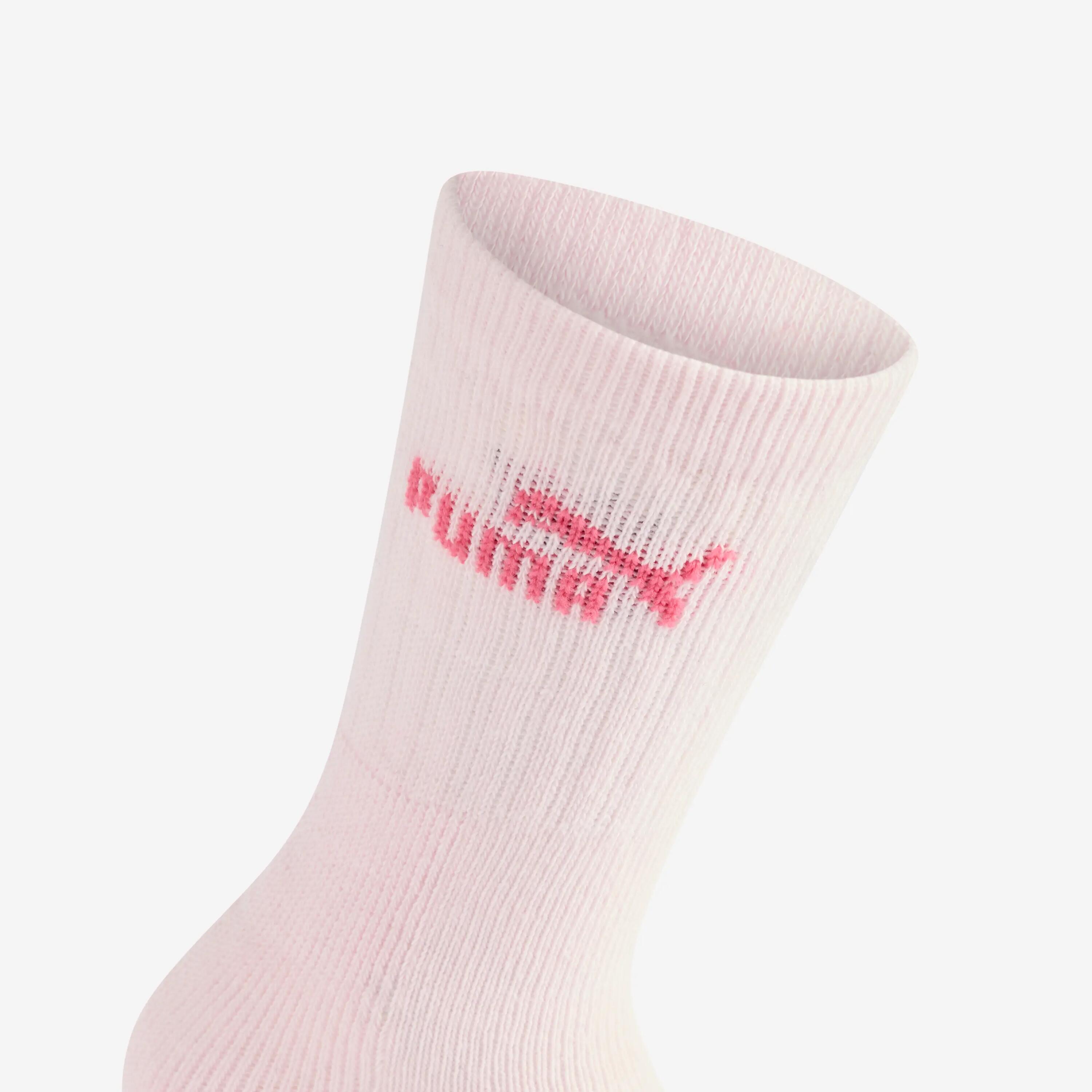 CHAUSSETTES DE SPORT PUMA HAUTES ROSE GRIS BLANC EN LOT DE 5. 3/5