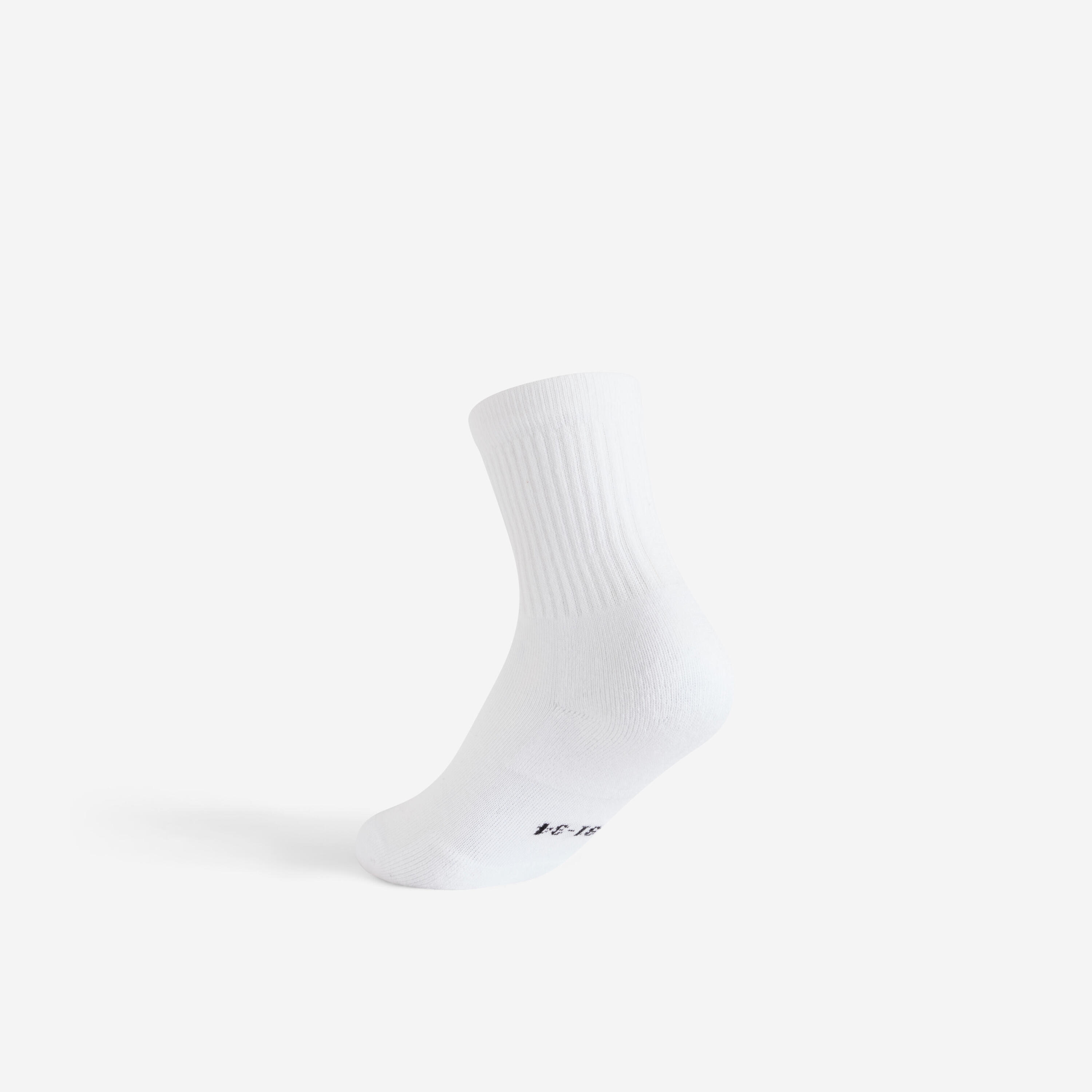 MEIAS DE DESPORTOS DE RAQUETE ARTENGO RS 100 CANO ALTO CRIANÇA BRANCO (3 pares) 5/5